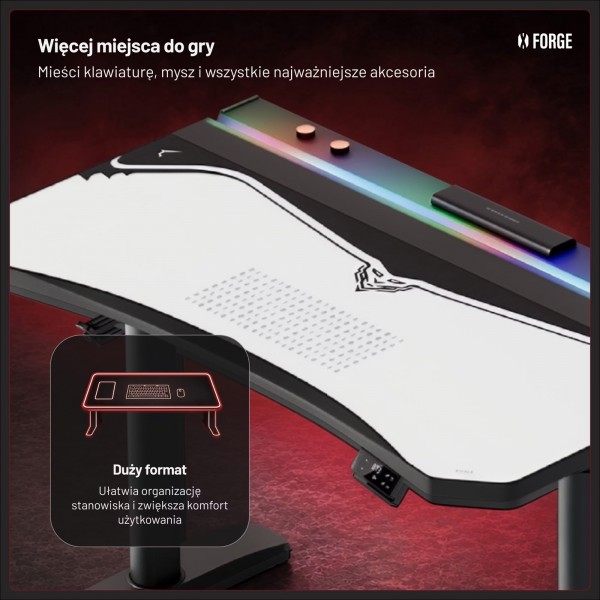 Podkładka ochronna na biurko Diablo X-Forge 160 cm, Nightwolf Moon