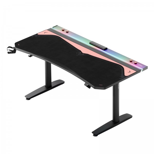 Podkładka ochronna na biurko Diablo X-Forge 160 cm, Black Akira Pink