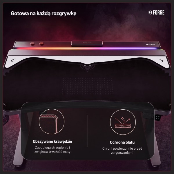 Podkładka ochronna na biurko Diablo X-Forge 160 cm, Black Nightwolf Moon