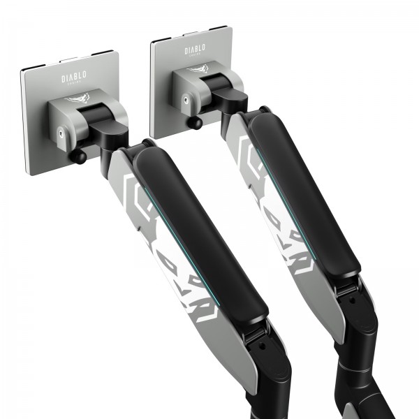Uchwyt regulowany na 2 monitory 35 cali RGB Diablo X-Arm Dual, szaro-czarny