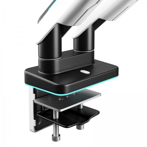 Uchwyt regulowany na 2 monitory 35 cali RGB Diablo X-Arm Dual, biało-czarny