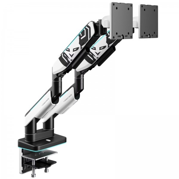 Uchwyt regulowany na 2 monitory 35 cali RGB Diablo X-Arm Dual, biało-czarny