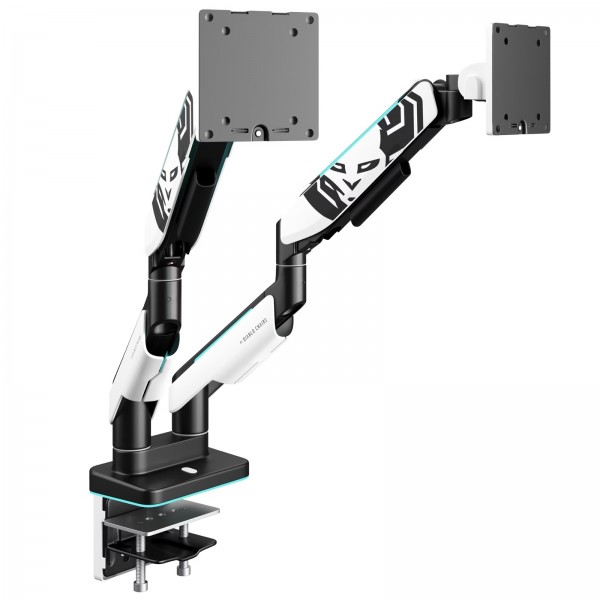 Uchwyt regulowany na 2 monitory 35 cali RGB Diablo X-Arm Dual, biało-czarny