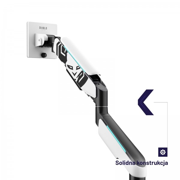 Uchwyt regulowany na monitor 49 cali LED RGB Diablo X-Arm, biało-czarny