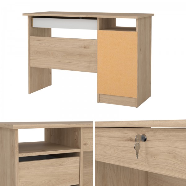 Biurko Function Plus 110 z szufladą na klucz, kolor jackson hickory