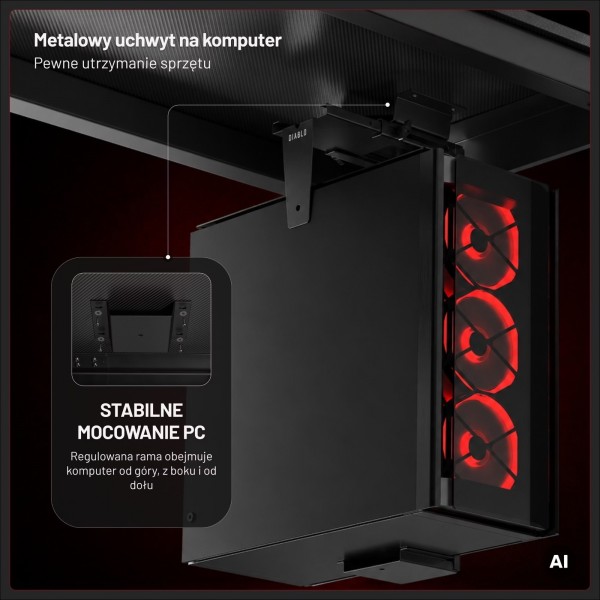 Podwieszany uchwyt na PC pod biurko Diablo PC Holder