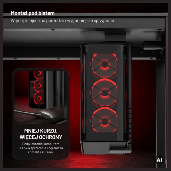 Podwieszany uchwyt na PC pod biurko Diablo PC Holder