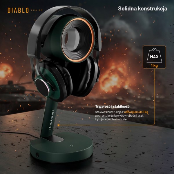 Stojak na słuchawki RGB Diablo World of Tanks