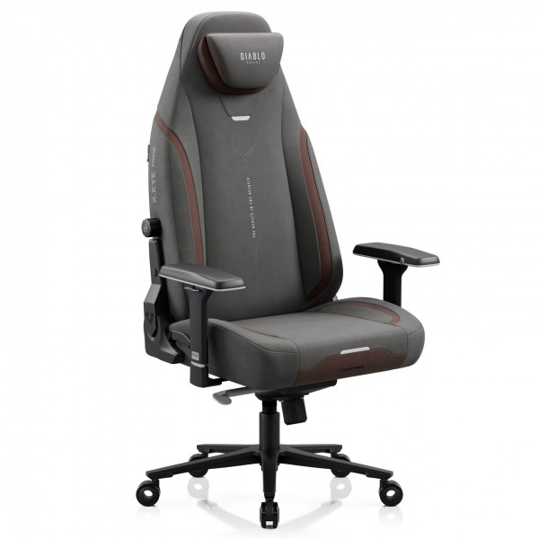 Fotel gamingowy materiałowy Diablo X-Eye Prime Normal Size, Stone Grey