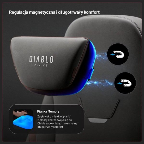 Fotel gamingowy materiałowy Diablo X-Eye Prime Normal Size, Stone Grey