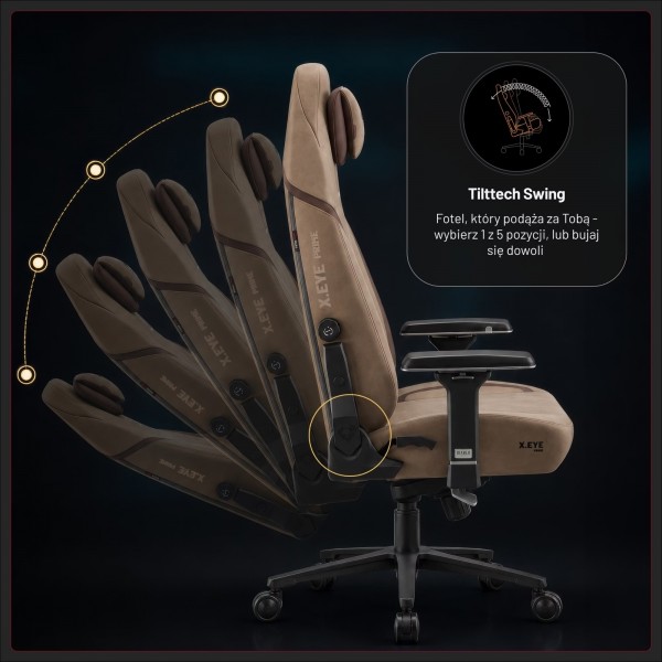 Fotel gamingowy materiałowy Diablo X-Eye Prime Normal Size, Elephant Grey