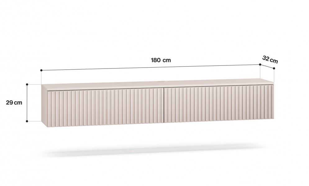Wisząca szafka RTV 180 cm Sophie 28, kaszmir