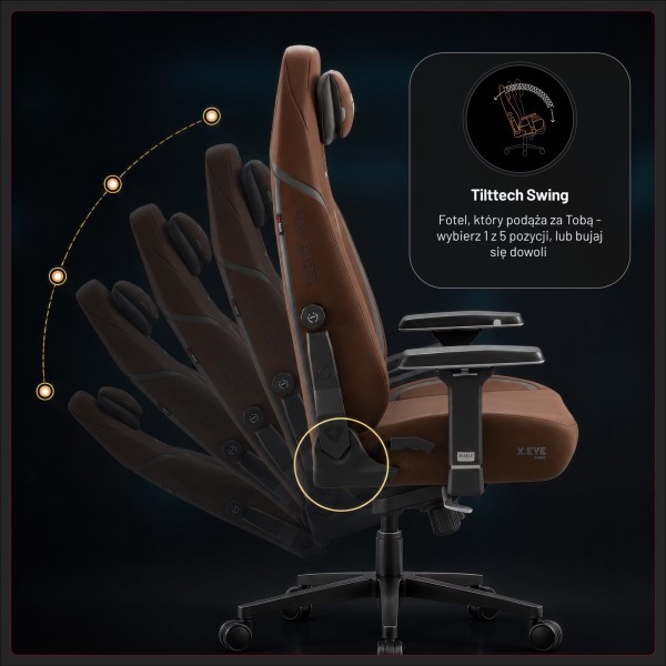Fotel gamingowy materiałowy Diablo X-Eye Prime Normal Size, Cinnamon Brown