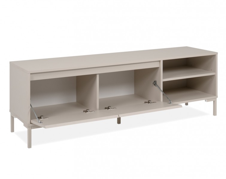 Beżowa szafka rtv Korsika 150 cm, na metalowych nóżkach