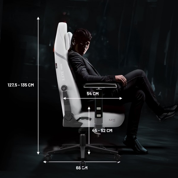 Fotel gamingowy materiałowy Diablo X-Eye Prime Normal Size, Ghosted White