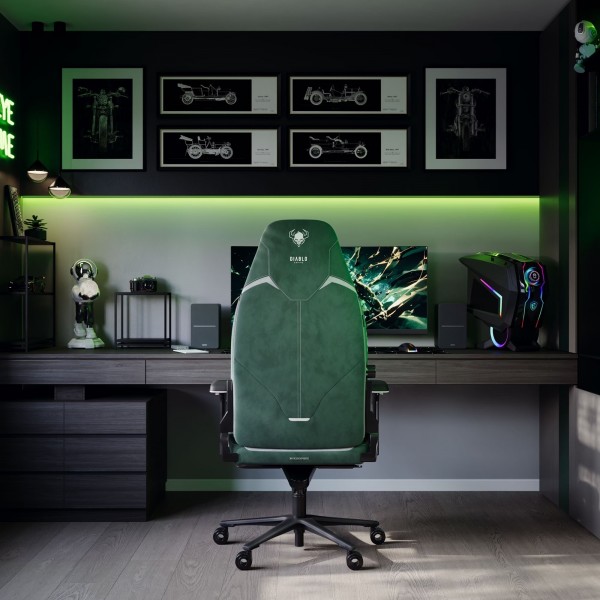 Fotel gamingowy materiałowy Diablo X-Eye Prime Normal Size, Forest Green