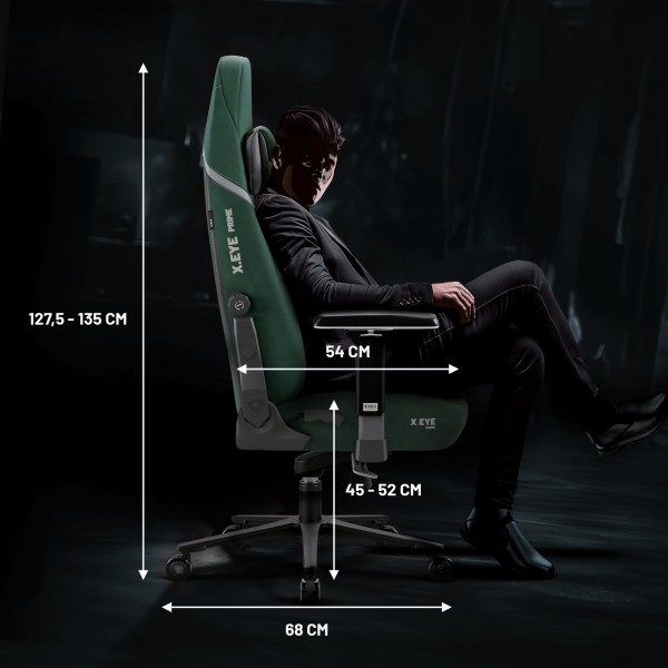 Fotel gamingowy materiałowy Diablo X-Eye Prime Normal Size, Forest Green