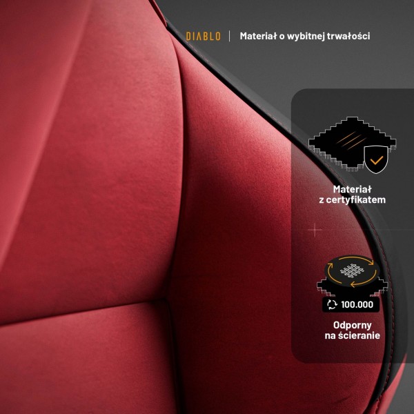 Fotel gamingowy materiałowy Diablo X-One Prime Normal Size, Bloody Mary