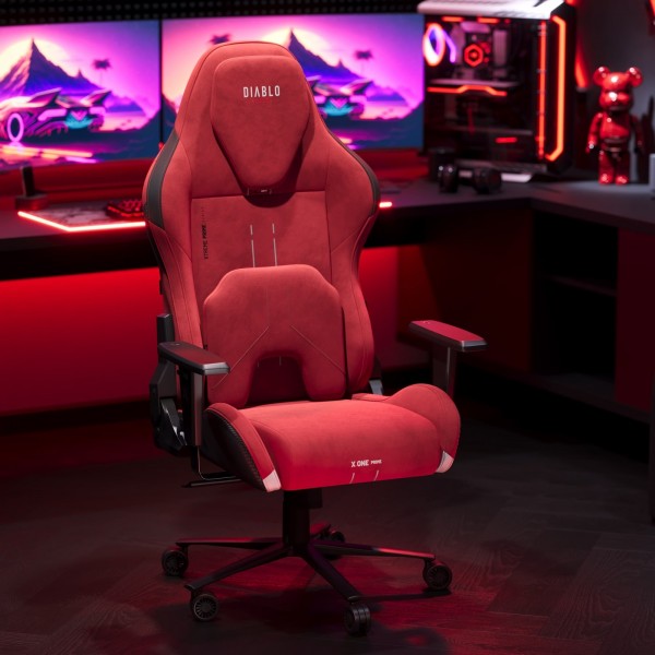 Fotel gamingowy materiałowy Diablo X-One Prime Normal Size, Bloody Mary