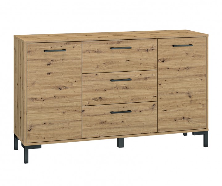 Komoda z szufladami i półkami Nevio 12, dąb artisan