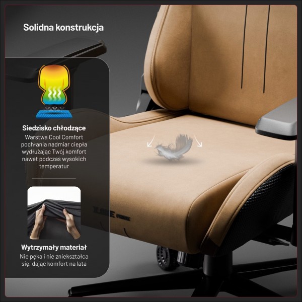 Fotel gamingowy materiałowy Diablo X-One Prime Normal Size, Camel Brown