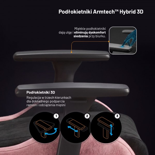 Fotel gamingowy materiałowy Diablo X-Horn 2.0 Normal Size, Akira Pink