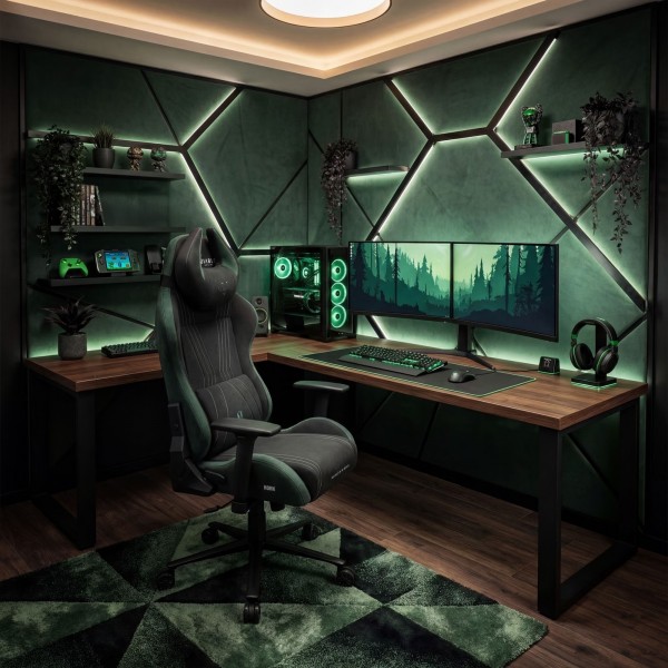 Fotel gamingowy materiałowy Diablo X-Horn 2.0 Normal Size, Forest Green
