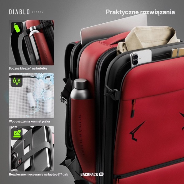 Plecak wielofunkcyjny próżniowy Diablo Backpack Air bordowy