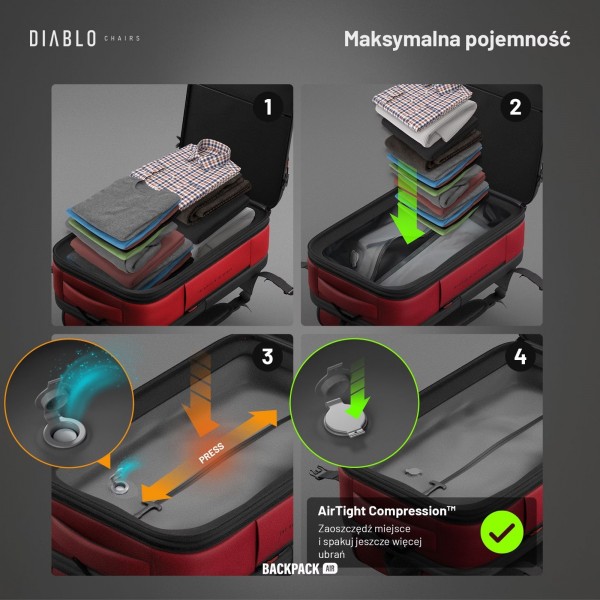 Plecak wielofunkcyjny próżniowy Diablo Backpack Air bordowy