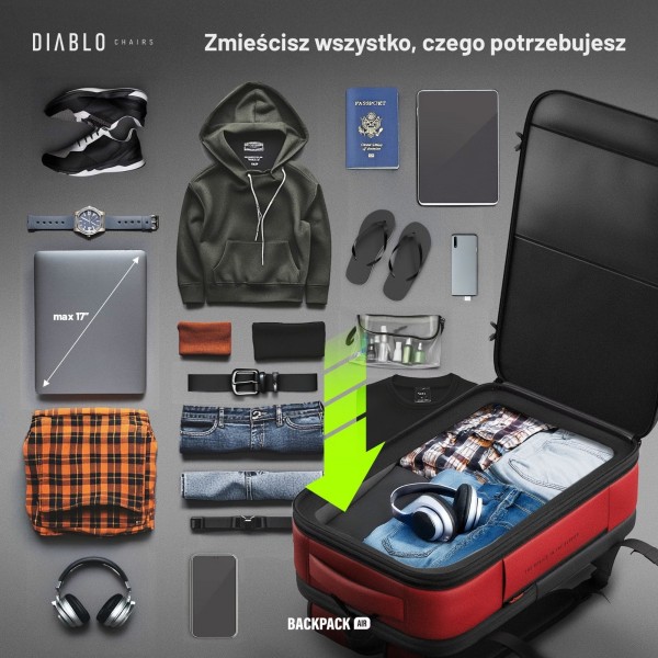 Plecak wielofunkcyjny próżniowy Diablo Backpack Air bordowy