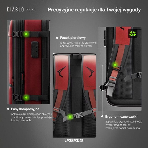 Plecak wielofunkcyjny próżniowy Diablo Backpack Air bordowy