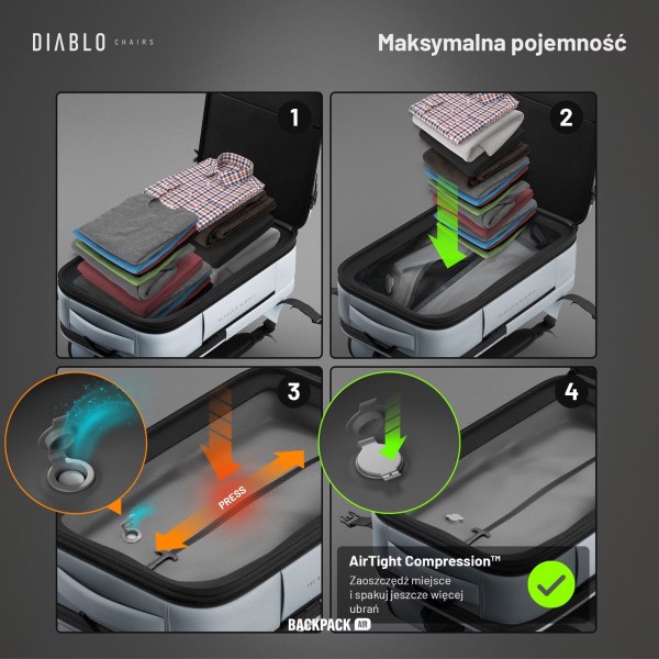 Plecak wielofunkcyjny próżniowy Diablo Backpack Air szary