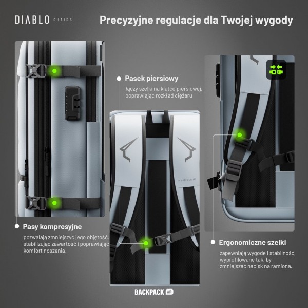 Plecak wielofunkcyjny próżniowy Diablo Backpack Air szary