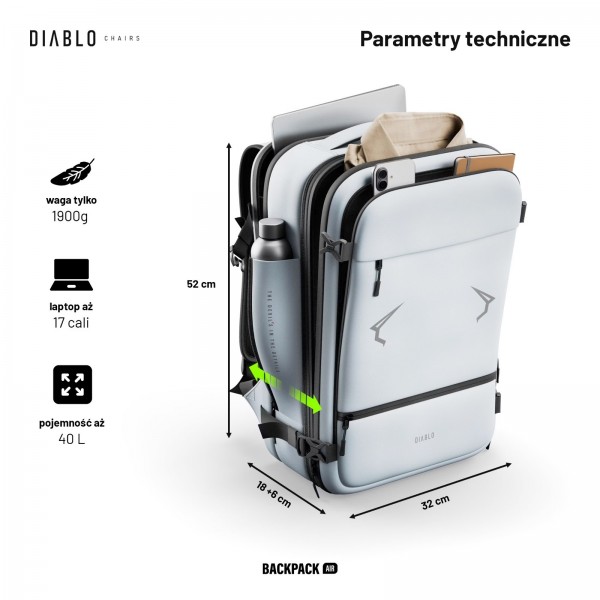 Plecak wielofunkcyjny próżniowy Diablo Backpack Air szary