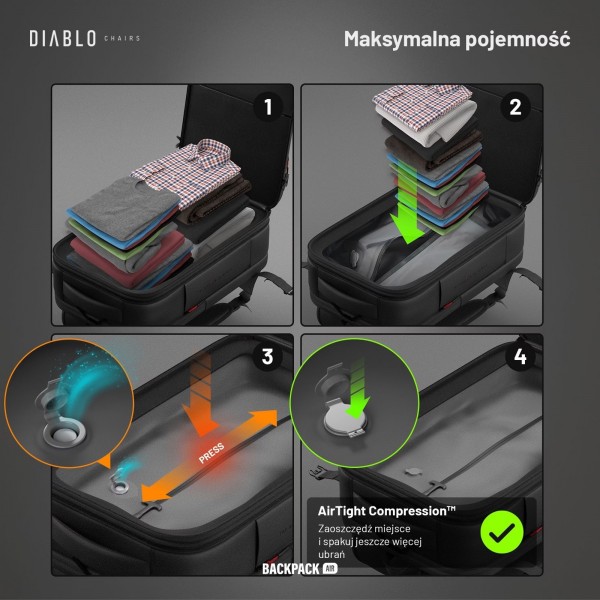Plecak wielofunkcyjny próżniowy Diablo Backpack Air czarny