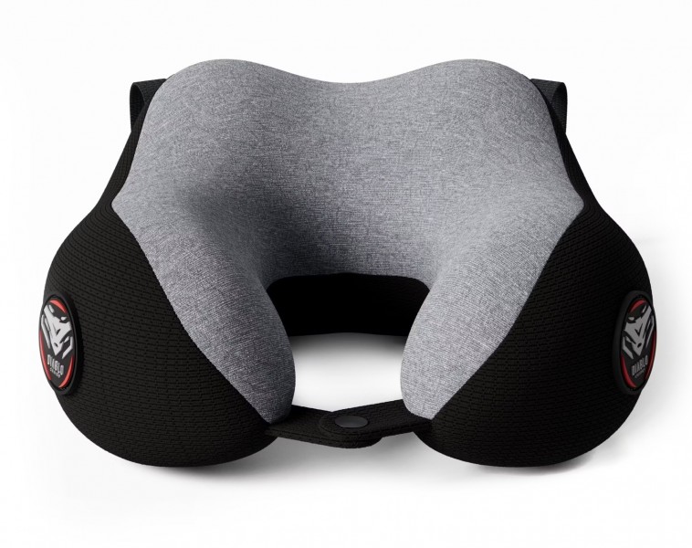 Poduszka podróżna na szyję Diablo Travel Pillow, szaro-czarna