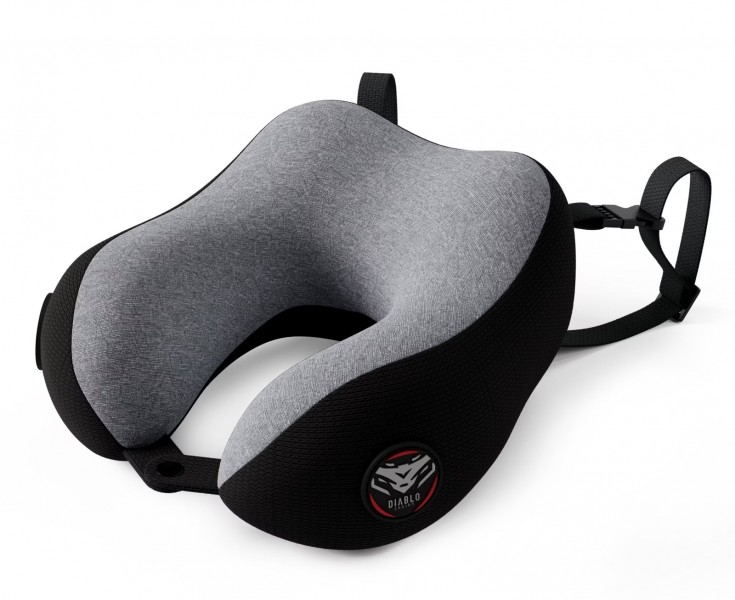 Poduszka podróżna na szyję Diablo Travel Pillow, szaro-czarna