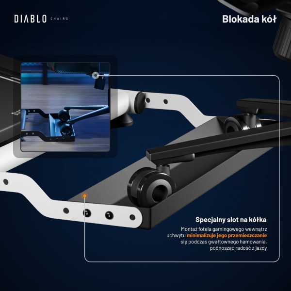 Stojak na kierownicę Diablo X-Drive Mini, czarno-biały