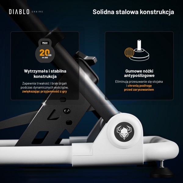 Stojak na kierownicę Diablo X-Drive Mini, czarno-biały