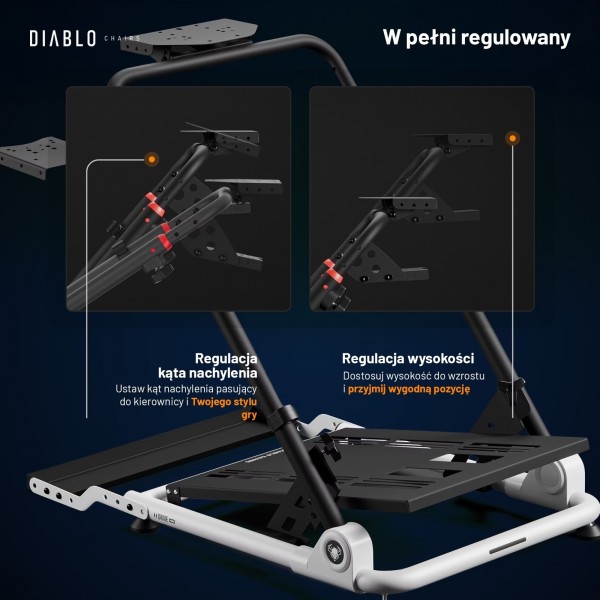 Stojak na kierownicę Diablo X-Drive Mini, czarno-biały