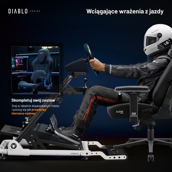 Stojak na kierownicę Diablo X-Drive Mini, czarno-biały