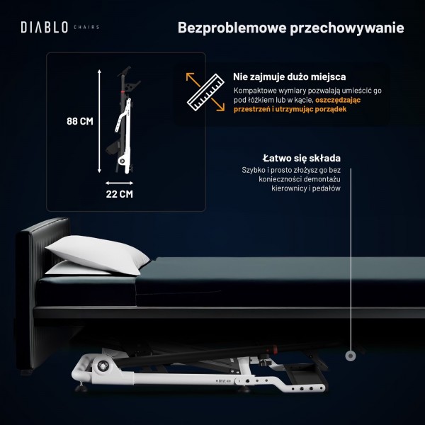 Stojak na kierownicę Diablo X-Drive Mini, czarno-biały