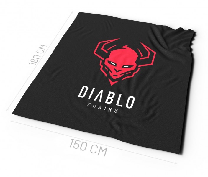 Czarny koc polarowy 150x180 cm Diablo