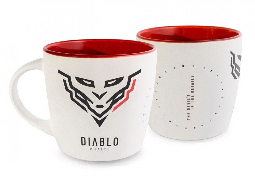 Kubek Diablo biało-czerwony