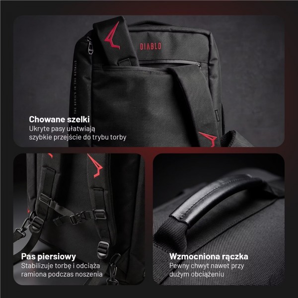 Torba sportowa treningowa Diablo z motywem, czarna