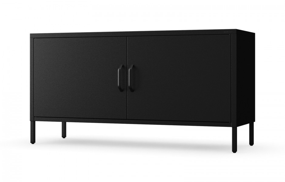 Metalowa szafka RTV dwudrzwiowa Modern Rosa, czarna