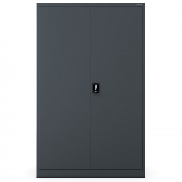 Szafa biurowa metalowa Jan II D600 szeroka i głęboka, 115x60x185 cm, kolor antracyt