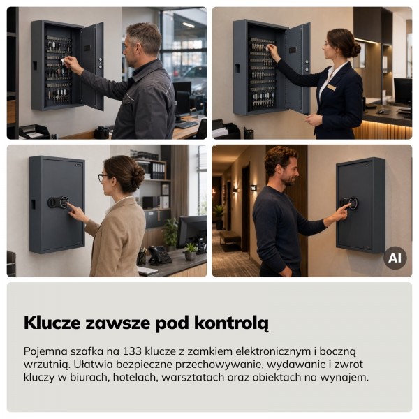 Sejf na klucze z wrzutnią elektroniczny Bruce
