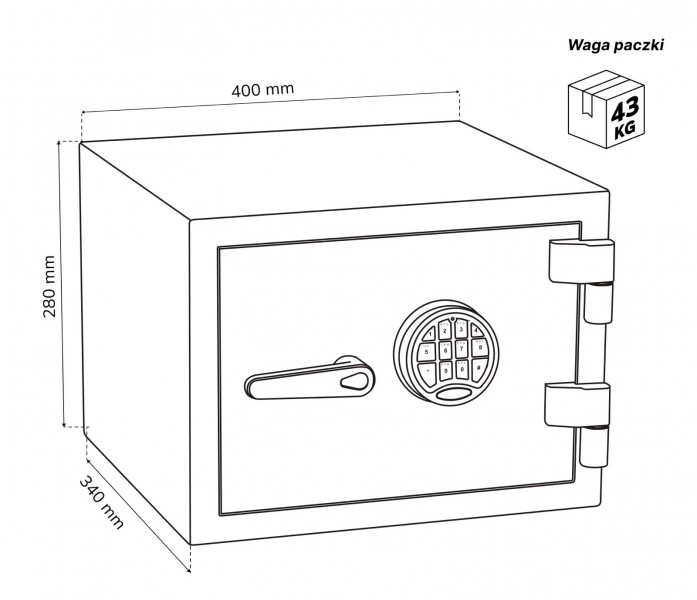 Sejf antywłamaniowy S2 ognioodporny 30 min elektroniczny Edgar