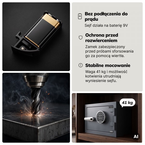 Sejf antywłamaniowy S2 ognioodporny 30 min elektroniczny Edgar